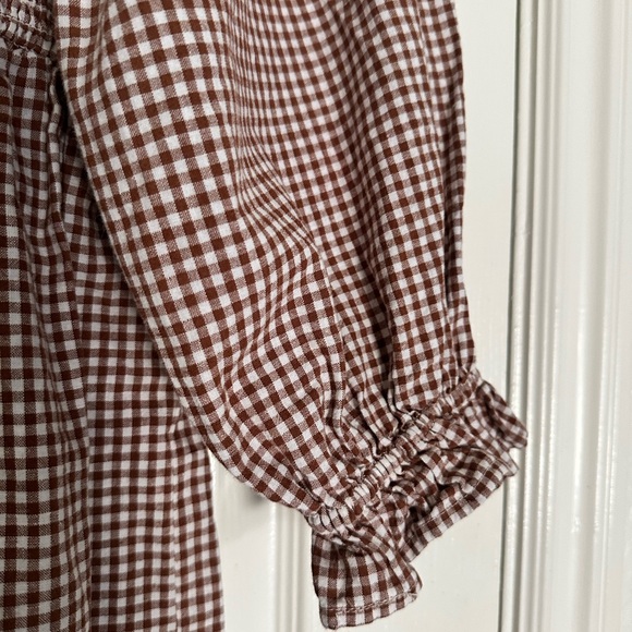 Rylee & Cru Brown Gingham Women's Mini Dress - Picture 3 of 5